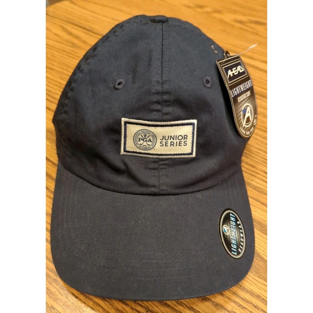 New PGA Junior Series‎ Hat Mens Blue Adjustable Strap Back Ahead Headgear Cap